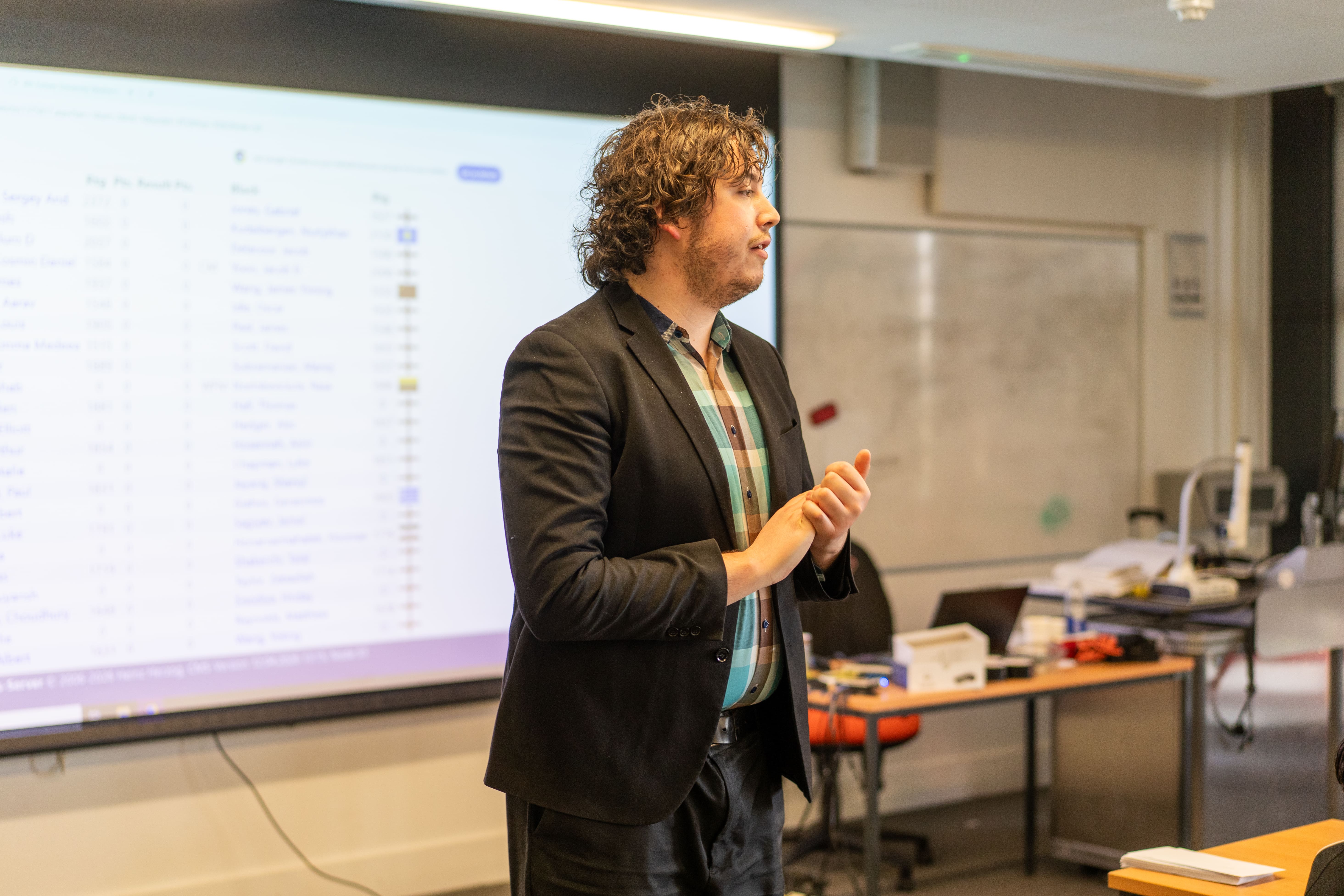 Organiser presenting at the Sussex University Chess Congress