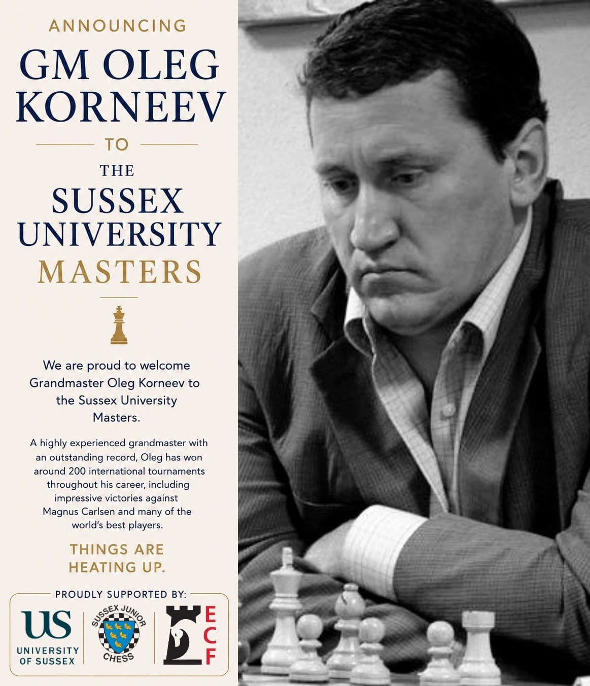 Announcing GM Oleg Korneev to the Sussex University Masters